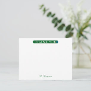 Family or Couples Formal Forest Green Stationery Thank You Card