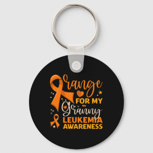Family Orange For My Granny Leukaemia Awareness Key Ring