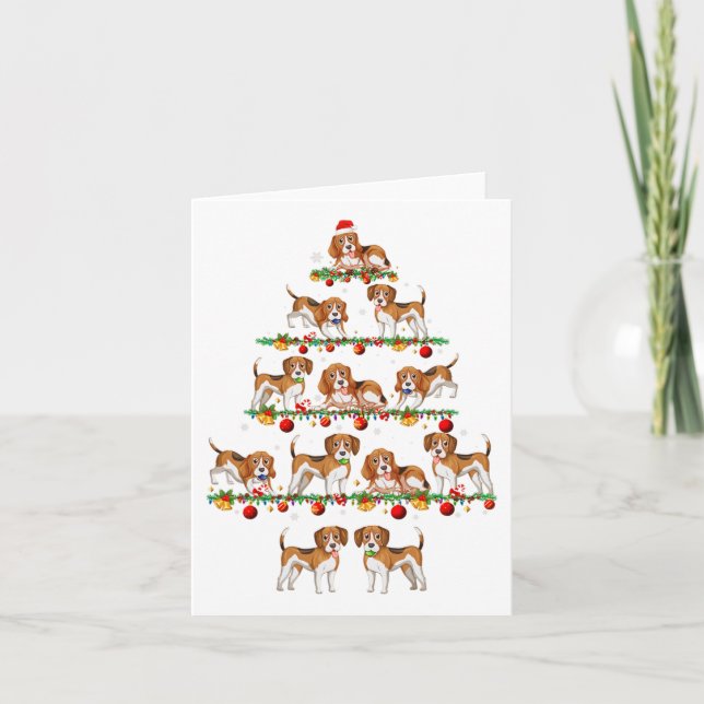 Family Pajama Sets Christmas Matching Beagle Dog X Card (Front)