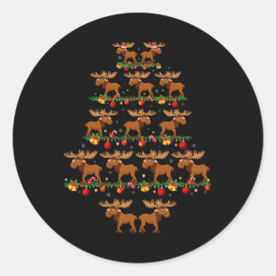 Family Pajama Sets Christmas Matching Moose Xmas T Classic Round Sticker