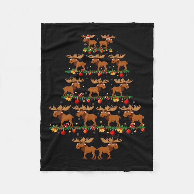 Family Pajama Sets Christmas Matching Moose Xmas T Fleece Blanket (Front)