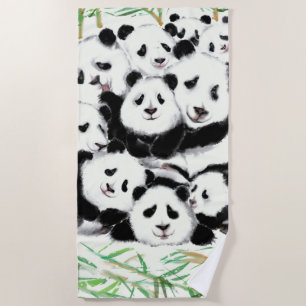 Family Panda Beach Towel