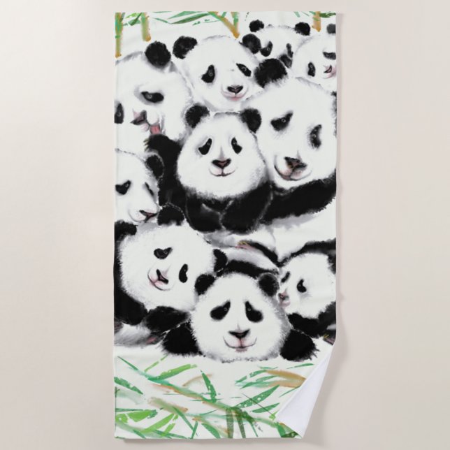 Family Panda Beach Towel (Front)