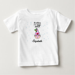 Family Personalised Baby Girl Gnome T-Shirt