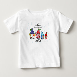 Family Personalised Baby's Family Gnomes girl baby T-Shirt