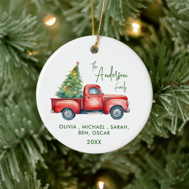 Family Personalised Christmas Ceramic Tree Decoration (Tree)
