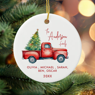 Family Personalised Christmas Ceramic Tree Decoration