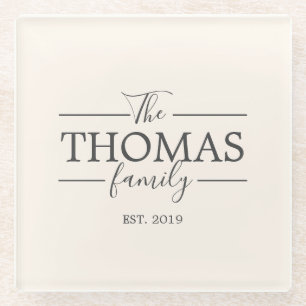 Family Personalised Last Name Coaster Housewarming