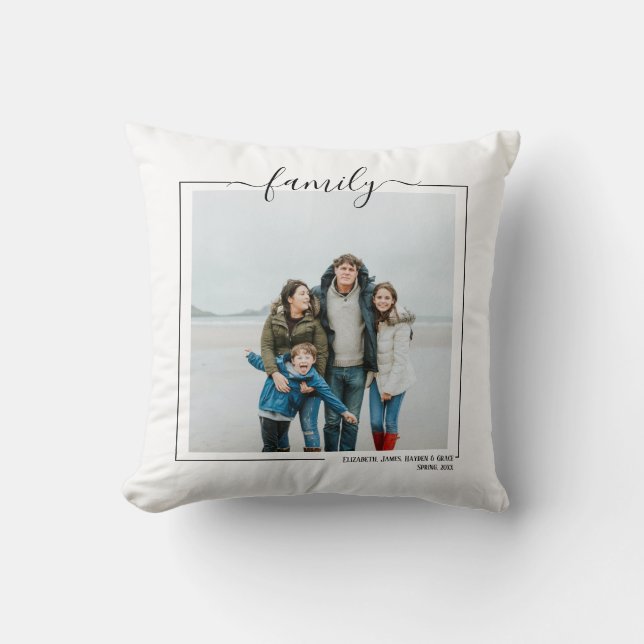 Family Personalised Photo And Text Cushion (Front)