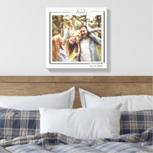 Family Personalised Photo and Text Typography Canvas Print