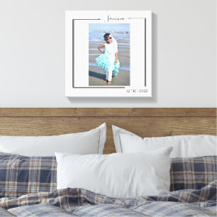 Family Personalised Photo and Text Typography Canvas Print