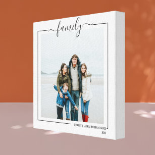 Family Personalised Photo and Text Typography Canvas Print