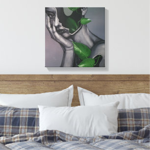 Family Personalised Photo and Text Typography Canvas Print