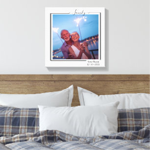 Family Personalised Photo and Text Typography Canvas Print