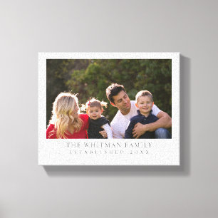 Family Personalised Photo White Canvas Print