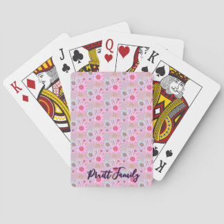 Family Personalize Warm Feelings of Joy & Daisies Playing Cards