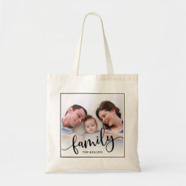 Family, Personalized Custom Full Photo Framed Tote Bag