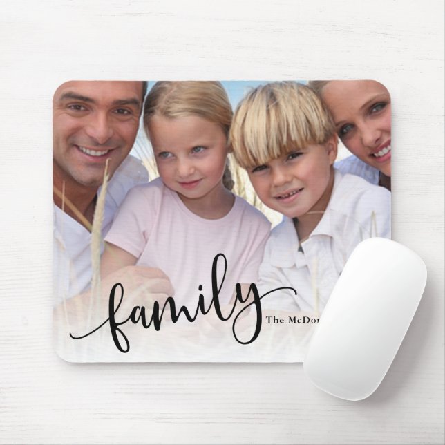 Family, Personalized Custom Full Photo Mouse Mat (With Mouse)