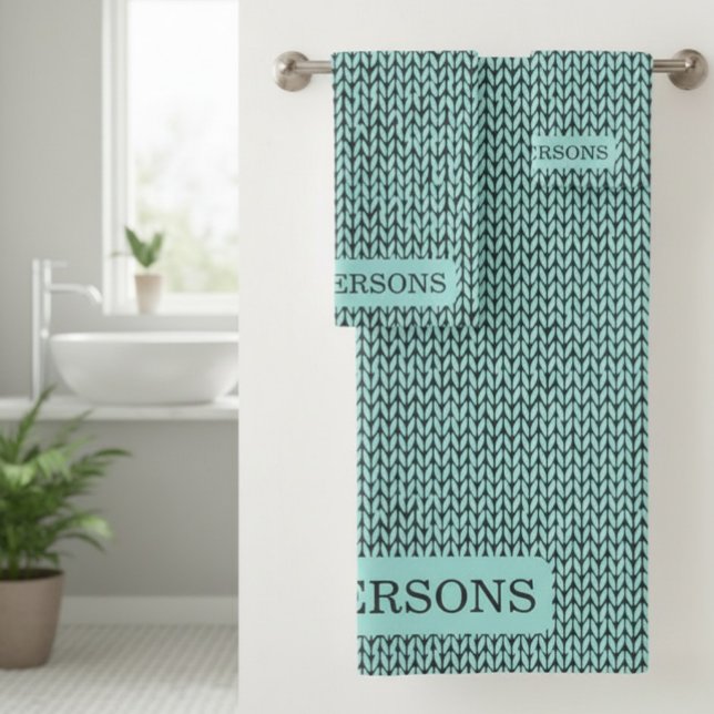 Family Personalized Knit Pattern Towel Set (Creator Uploaded)