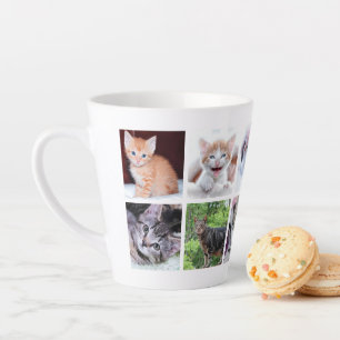 Family Pet Photo Collage Latte Mug