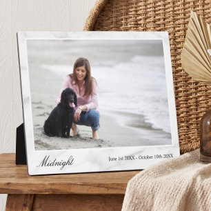 Family Pet Photo Memorial Keepsake White Marble Plaque