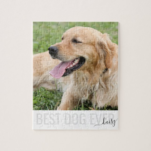 Family Pet Photo Personalised Best Dog Ever Jigsaw Puzzle (Vertical)