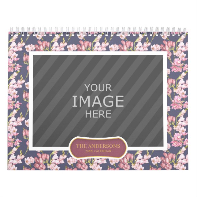 Family Photo 2024 Calendar Floral Backgrounds (Cover)
