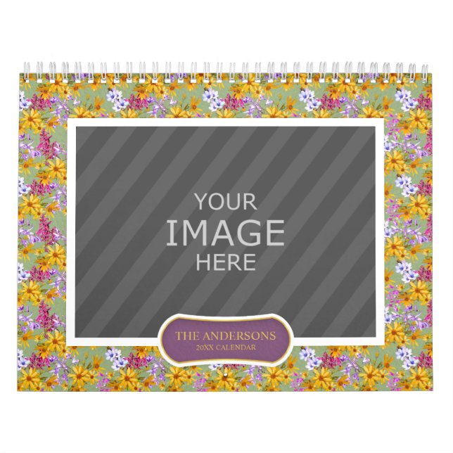 Family Photo 2024 Calendar Floral Backgrounds (Cover)