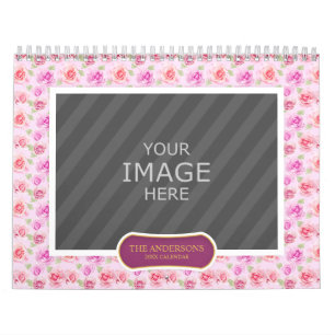 Family Photo 2024 Calendar Floral Backgrounds