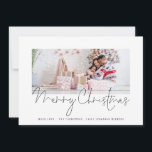 Family Photo 2026 Calendar Script Merry Christmas  Holiday Card<br><div class="desc">Family Photo 2026 Calendar Script Merry Christmas.   Simply replace the sample photo with your own and personalise with your greeting and names at the bottom. Merry Christmas is in a stylish set script. On the back is a handy 2026 calendar for your recipients.</div>