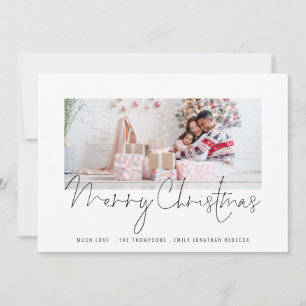 Family Photo 2026 Calendar Script Merry Christmas  Holiday Card