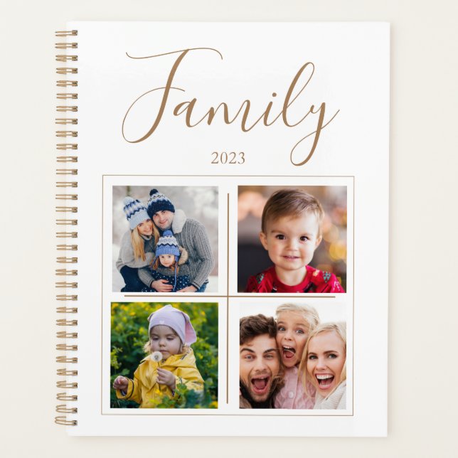 Family Photo 4 Collage Personalised  Planner (Front)