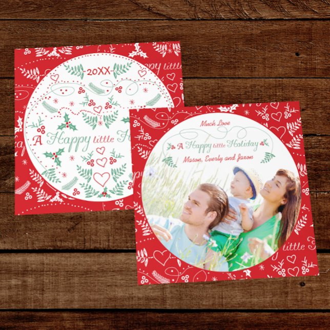 Family Photo A Happy little Holiday Green Red (Creator Uploaded)