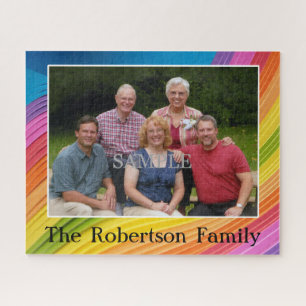 Family photo and personalise with Name Jigsaw Puzzle