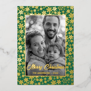 Family Photo   Auto Convert pic to Black and White Foil Holiday Card