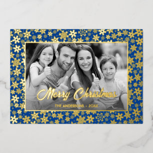 Family Photo   Auto Convert pic to Black and White Foil Holiday Card