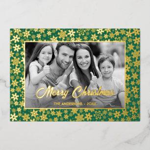 Family Photo   Auto Convert pic to Black and White Foil Holiday Card