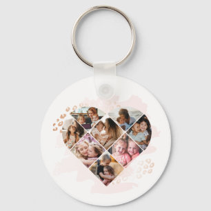 Family Photo Best Grandma Ever Heart Shape 8 Photo Key Ring