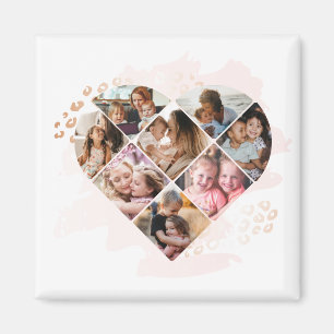 Family Photo Best Grandma Ever Heart Shape 8 Photo Magnet