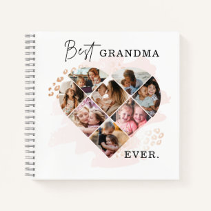 Family Photo Best Grandma Ever Heart Shape 8 Photo Notebook