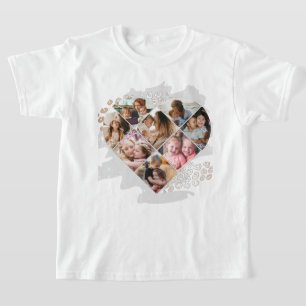 Family Photo Best Grandma Ever Heart Shape 8 Photo T-Shirt