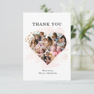 Family Photo Best Grandma Ever Heart Shape 8 Photo Thank You Card