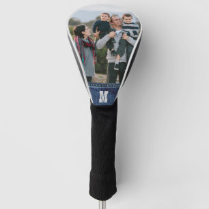 Family Photo Blue Denim Monogram Inital Golf Head Cover