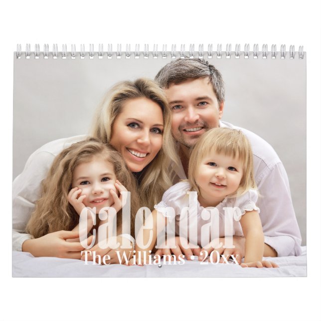 Family Photo Calendar, Editable Calendar (Cover)