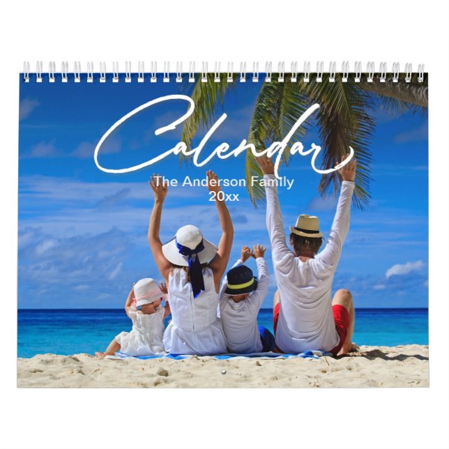Family Photo Calendar, Editable Custom Calendar (Cover)