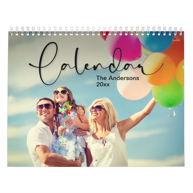 Family Photo Calendar, Editable Custom Calendar (Cover)