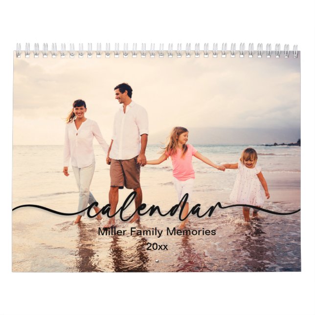 Family Photo Calendar, Editable Custom Calendar (Cover)
