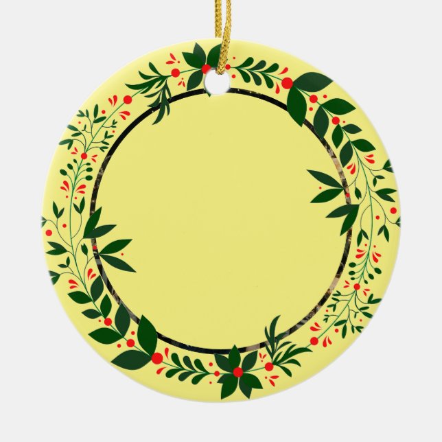 Family Photo Ceramic Ornament (Front)