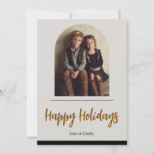 Family Photo Christmas Card | Happy Holidays (Front)