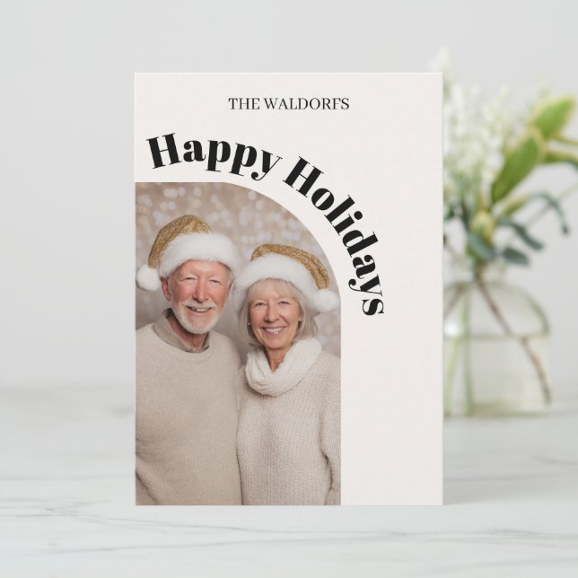 Family Photo Christmas Card | Happy Holidays (Standing Front)